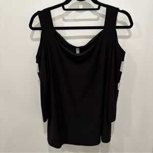 Last Tango Black Top with Cutout Long Sleeves
